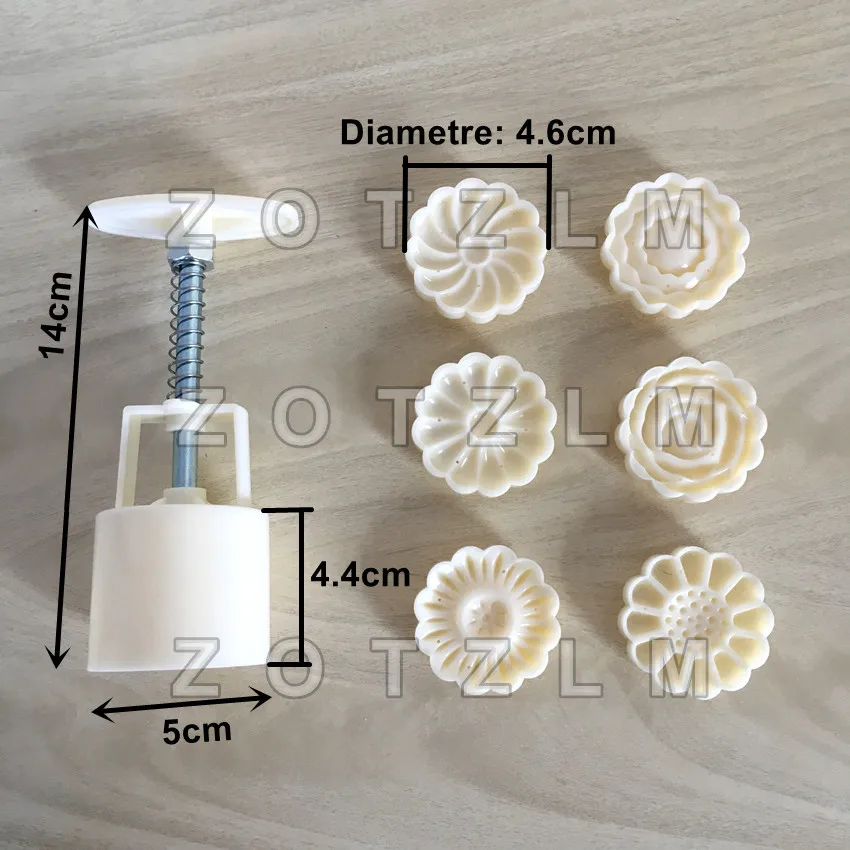 Пластиковая форма для торта 6 цветочных прессованных пластин MoonCake Green Bean Cake