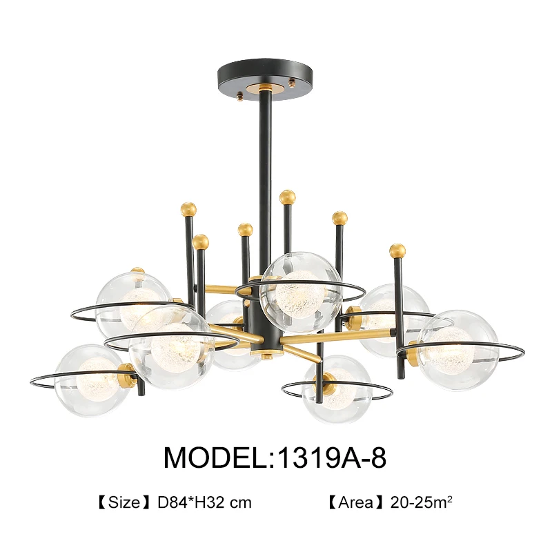 8 lights two layers Современная, в виде стекляного шара светодиодный люстры для гостиной, кафе, lustre plafonnier, Минималистичная Люстра для спал - Цвет абажура: 8 lights two layers