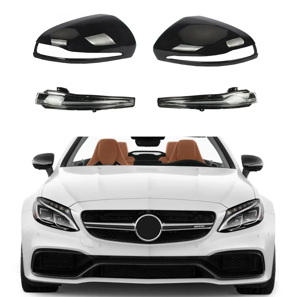 LHD левый и правый черный заднего корпус бокового зеркала Кепки светодиодный