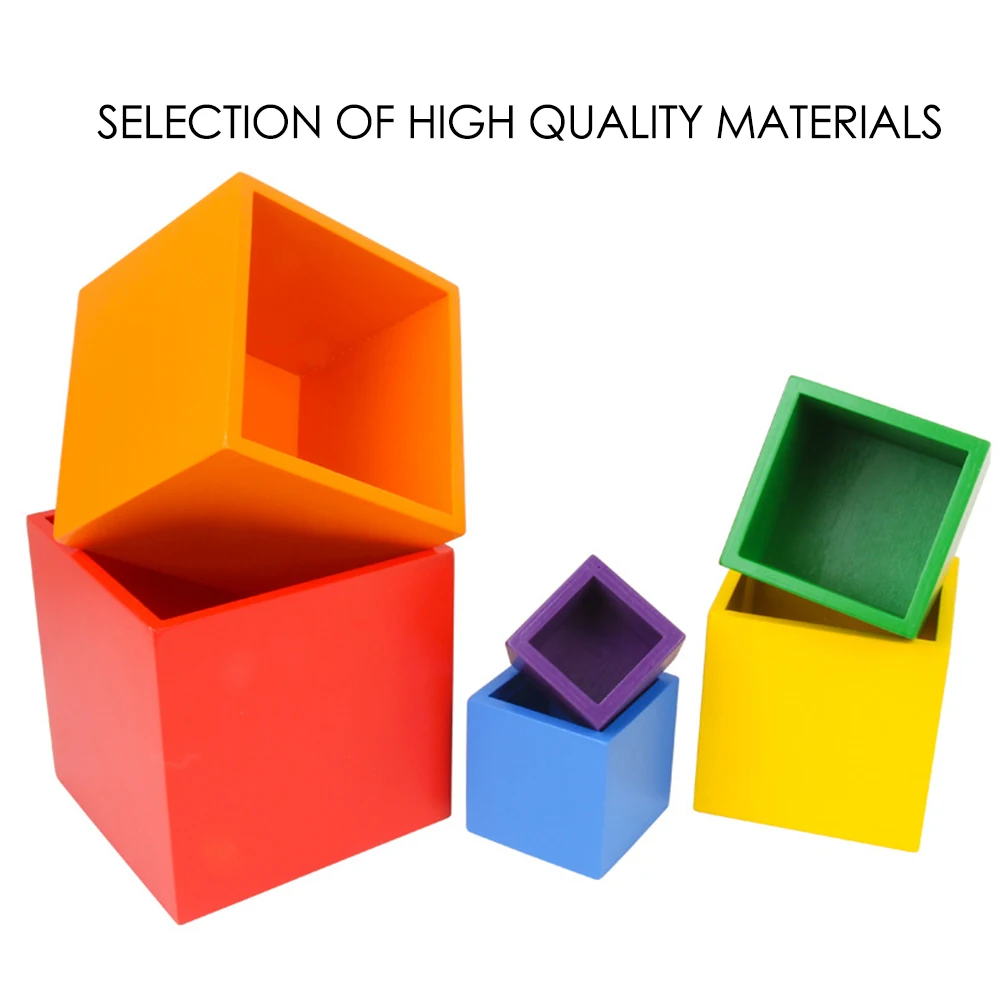 6 Colors Rainbow Building Blocks Colorful DIY Cube Children Square Box Wooden Toys Baby Stacking Educational | Игрушки и хобби