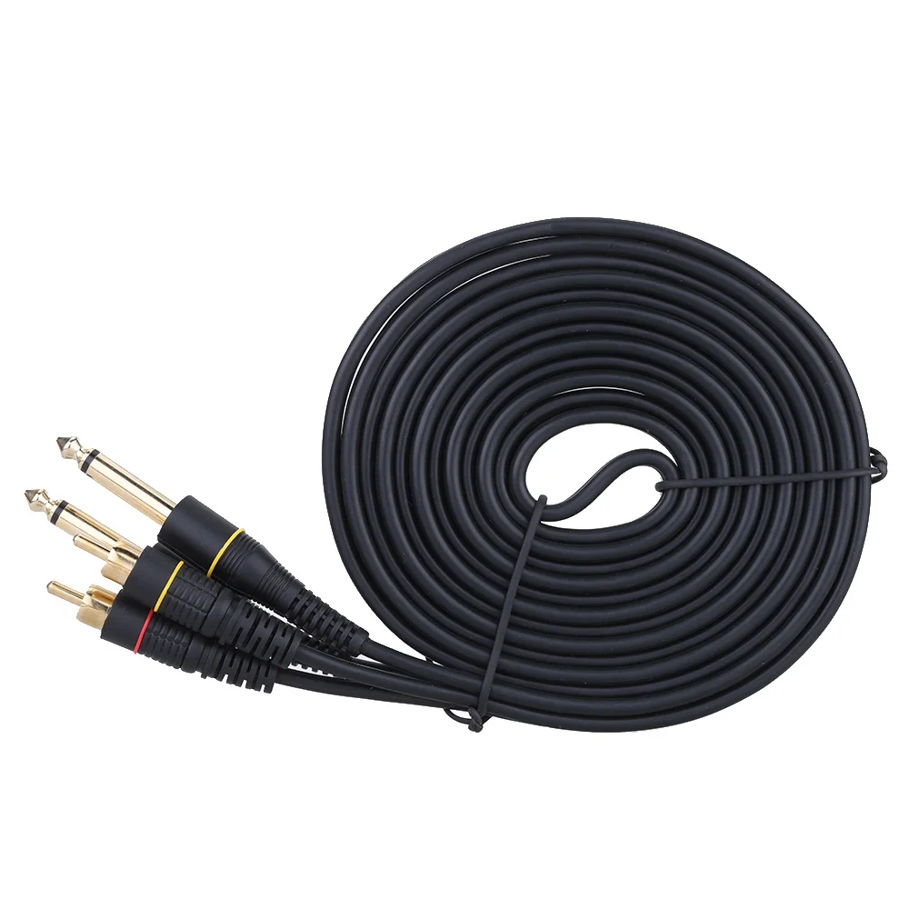 5ft двойной RCA штекер к двойному 6 35 мм 1/4 &quotTS стерео аудио кабель шнур провод для