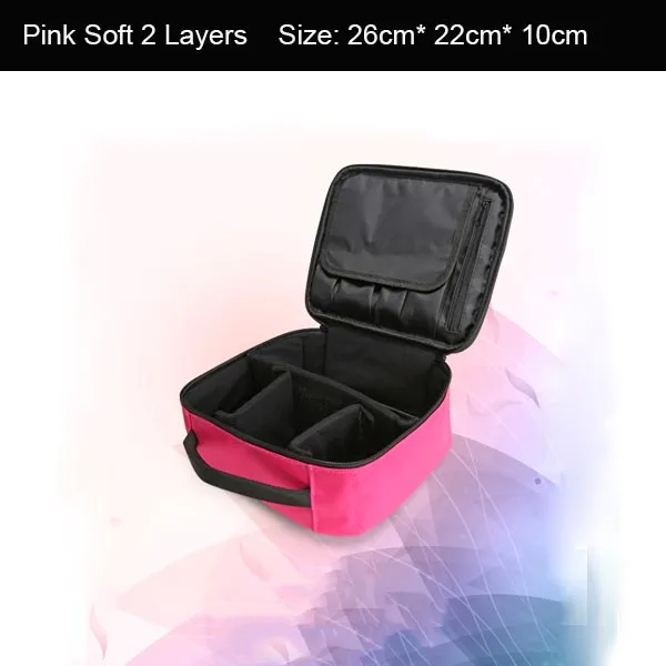 Pink Soft 2 Layers Женская модная косметичка для путешествий, органайзер для макияжа, профессиональная косметичка, косметичка, косметический чехол, косметичка - Цвет: Pink Soft 2 Layers
