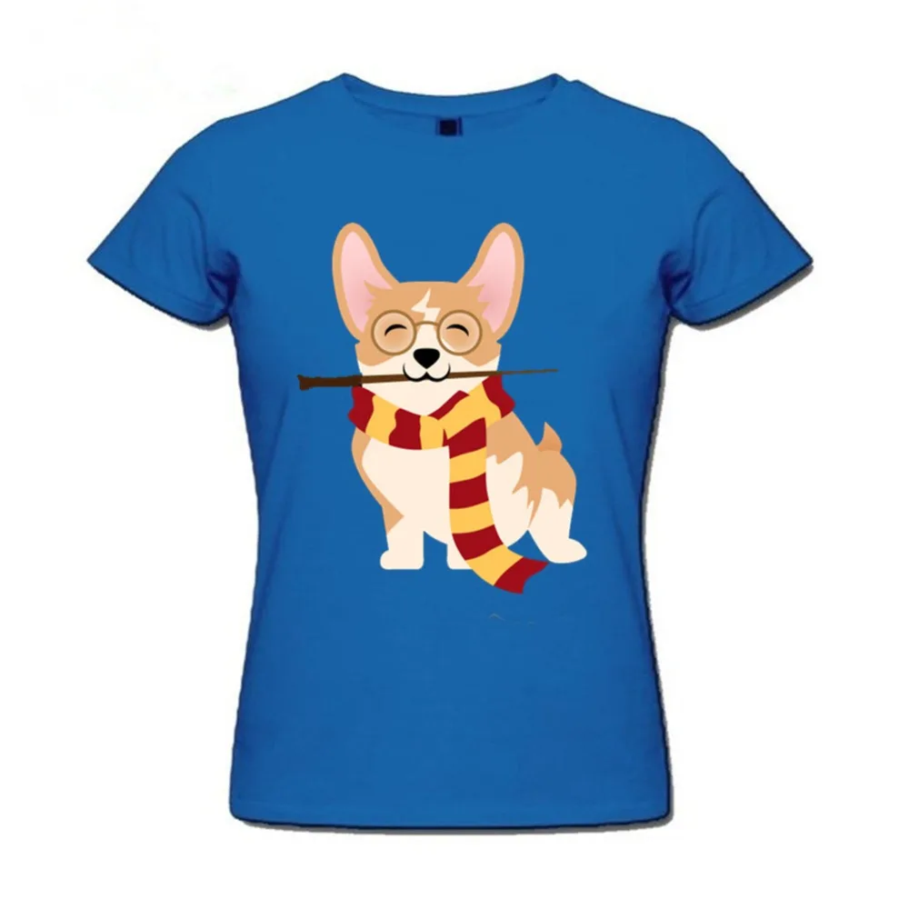 Последняя популярность корги Cosplay As Harry женская футболка Potter Gryffin Corg Женская футболка из хлопка с коротким рукавом