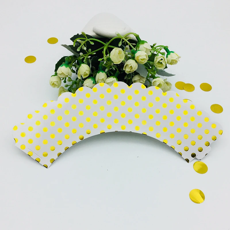 48 шт. фольга золотой кекс обертка для торта детей дня рождения вечерние Декор