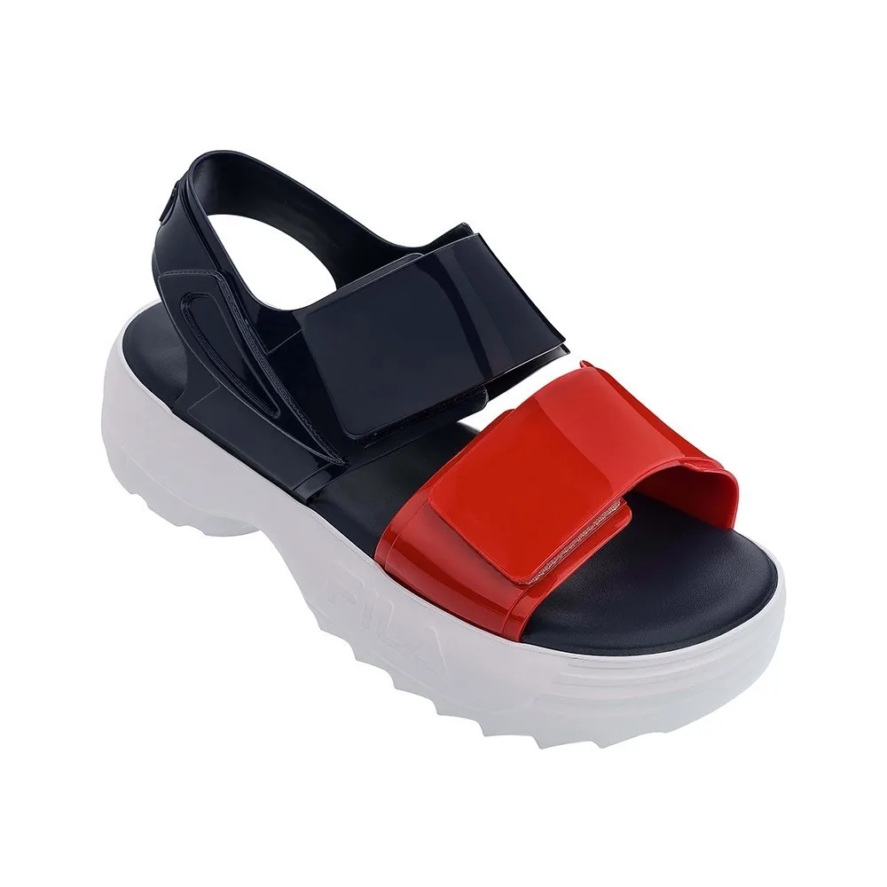 Melissa/Оригинальные сандалии; Новинка года; женские сандалии на плоской подошве; Melissa Adulto; обувь для женщин; прозрачные сандалии; женская прозрачная обувь на нескользящей подошве - Цвет: Blue