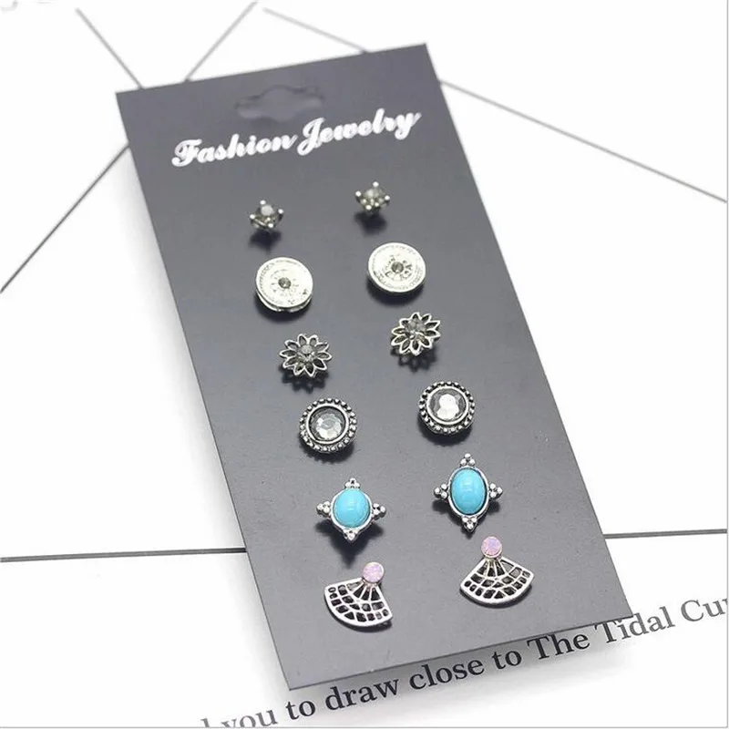 Лидер продаж 6 пар/компл. Винтаж Геометрия Серьги Наборы для ухода за кожей Для