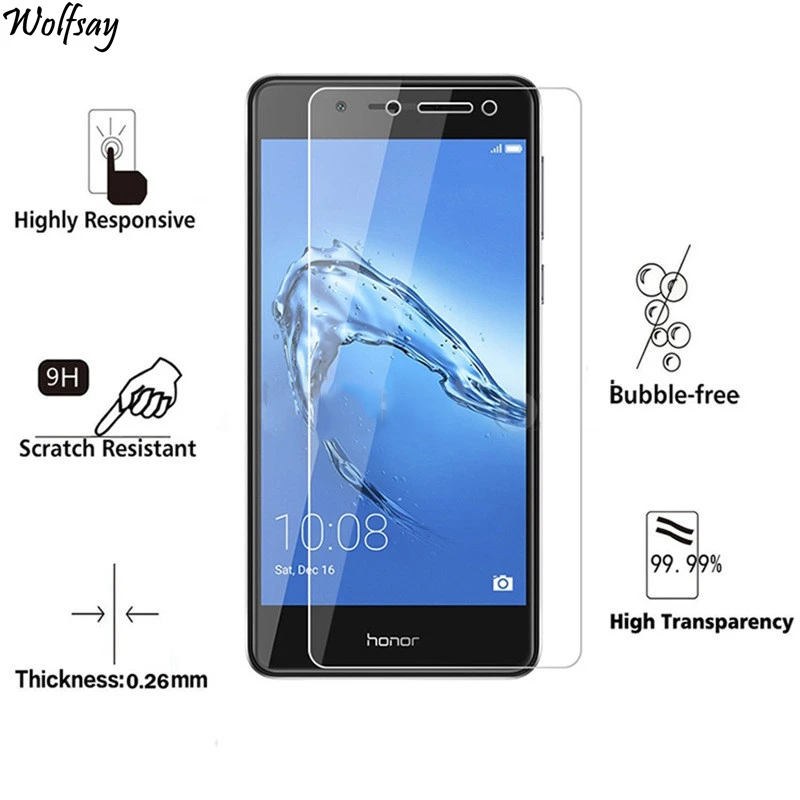 2 шт. закаленное стекло для Huawei Honor 6C Защитная пленка Enjoy 6s Wolfsay|screen protector|protector