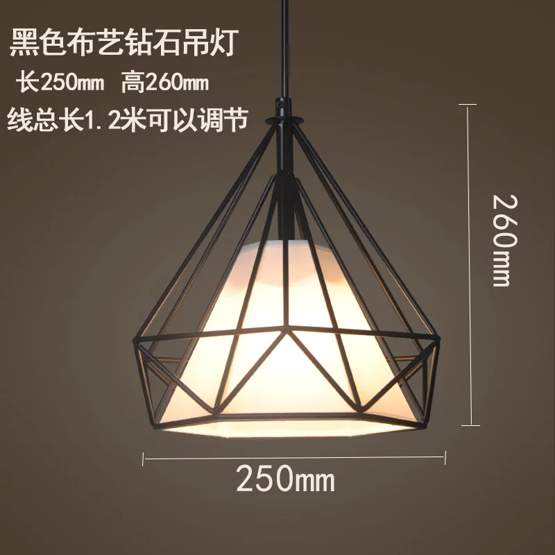 Бесплатно со светодиодной лампы Красочный Birdcage подвесные светильники Утюг Ретро