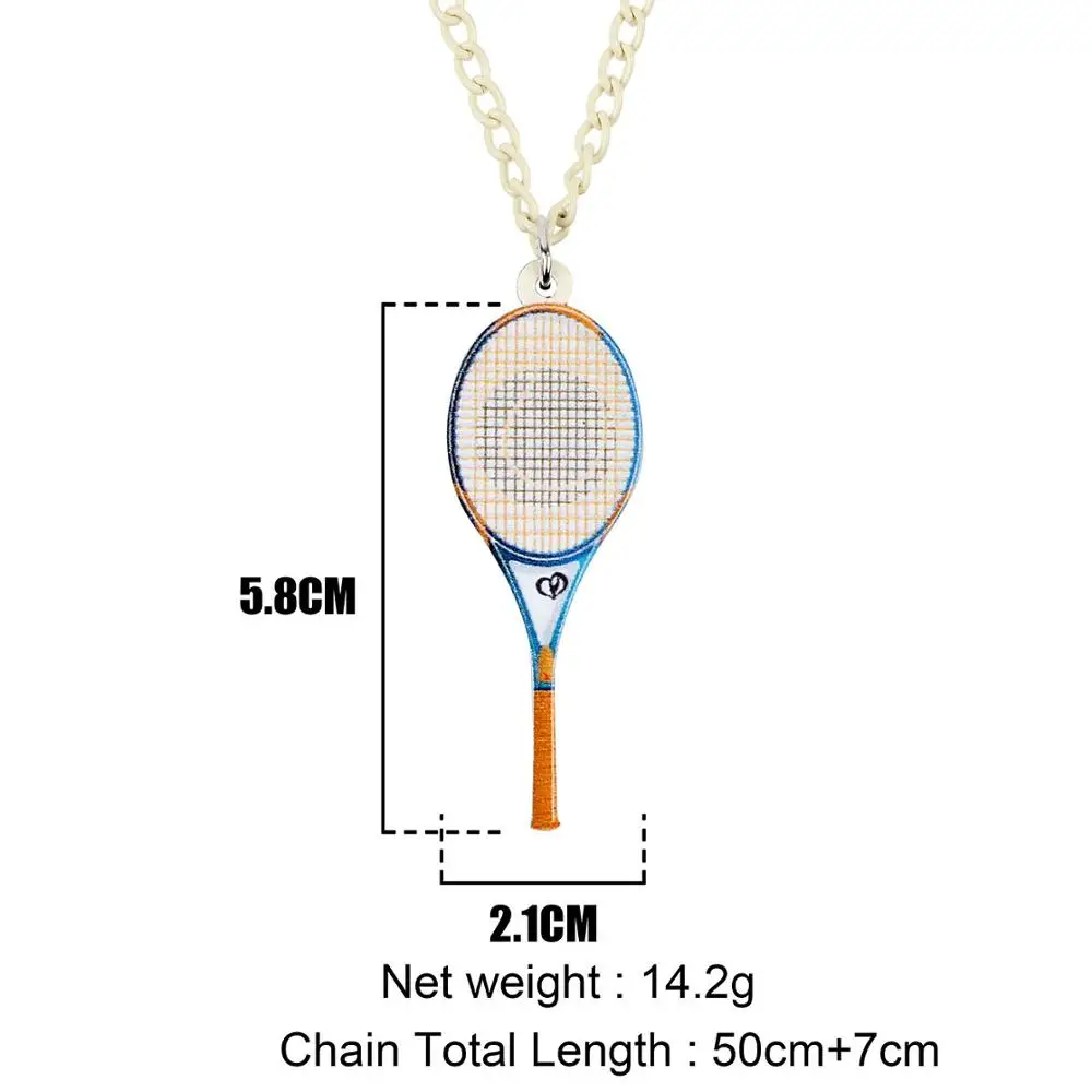 WEVENI акриловое модное Новинка ожерелье с ракеткой для бадминтона подвеска