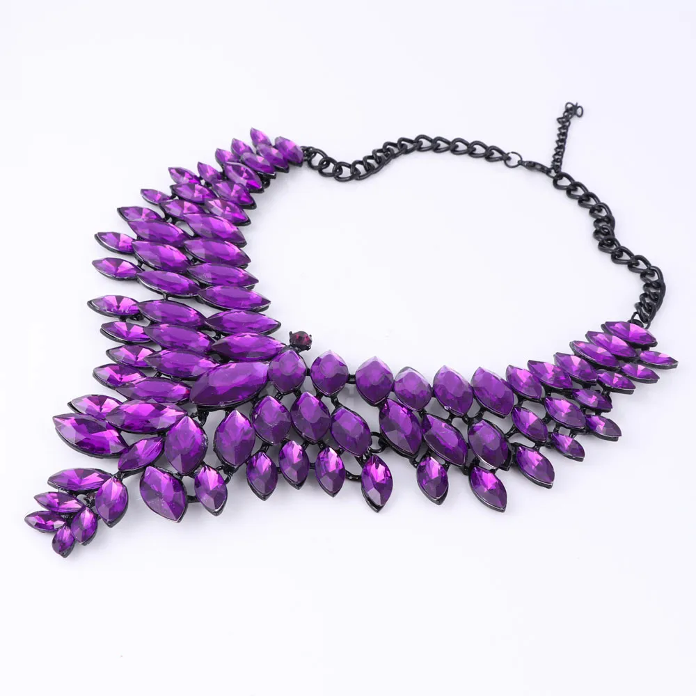 Трендовые Роскошные Драгоценные цветы кристалл мода длинный массивный