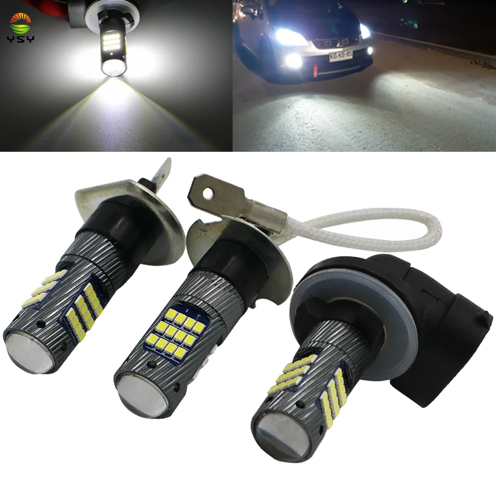 

2pcs 1300Lm H1 H3 LED Car Lights LED Bulbs 42SMD 2016 881 H27 White Daytime Running Lights DRL Fog Light 6000K 12V Driving Lamp