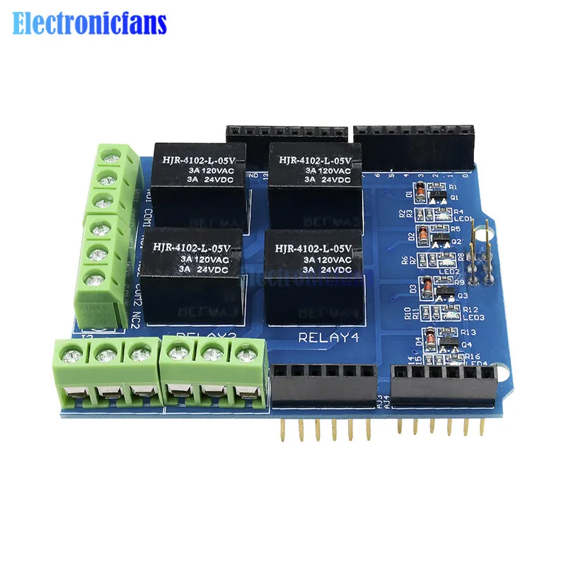 4-канальный модуль 5 В интерфейс для защиты реле управления сигналом Arduino плата
