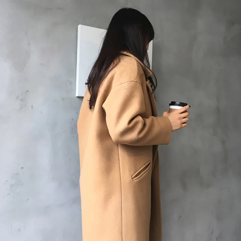 2018 женская осенняя и зимняя шерстяная Смешанная теплая длинная куртка для отдыха