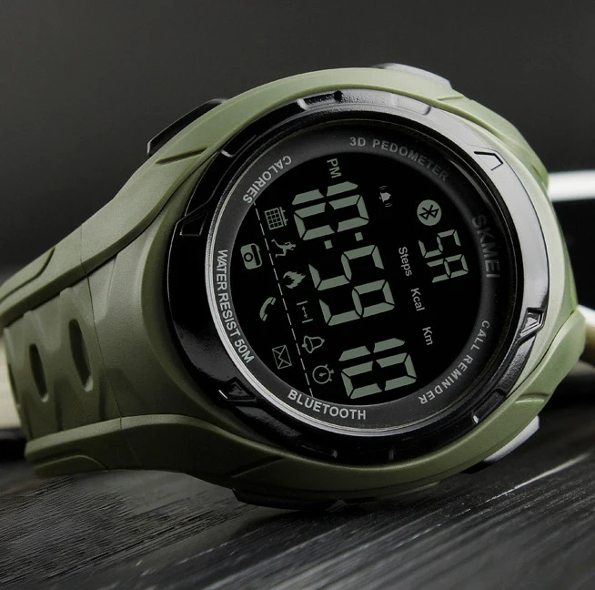 Новые модные умные мужские часы с Bluetooth шагомером reloj hombre водостойкие мужские цифровые наручные часы ЖК-дисплей электронные часы SKMEI zk30