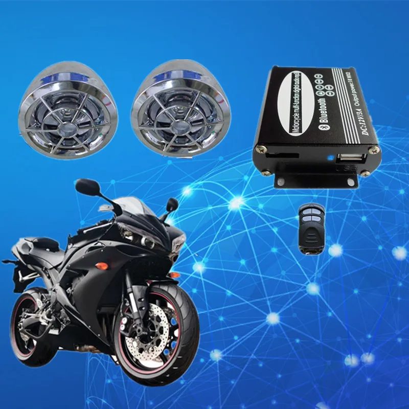 Мотоцикл fm аудио mp3 3 дюймов стереодинамики цифровой плеер Anti-Theft охранной Системы