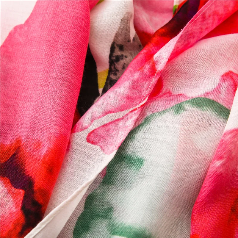 2022 осенне-зимняя шаль из вискозы с кисточками и цветочным принтом |