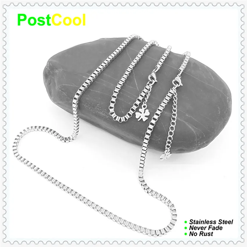 Модные наборы ювелирных изделий в коробке ширина цепи 3 мм 100% нержавеющая сталь