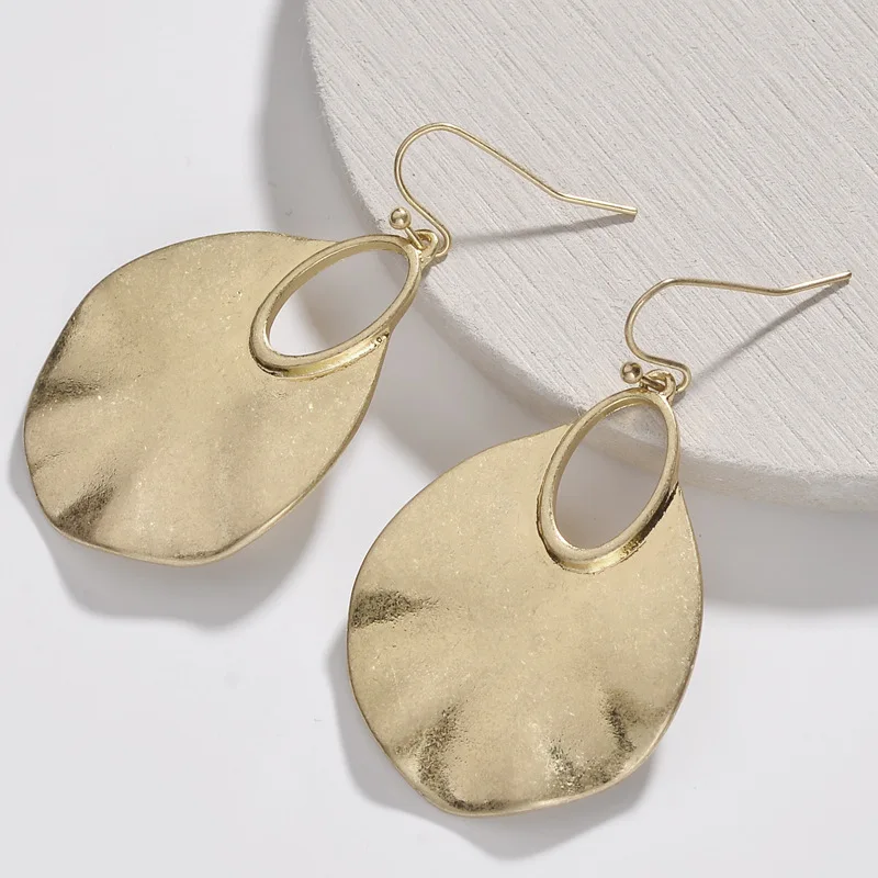 

Hammered Leaves Drop Earrings for Women