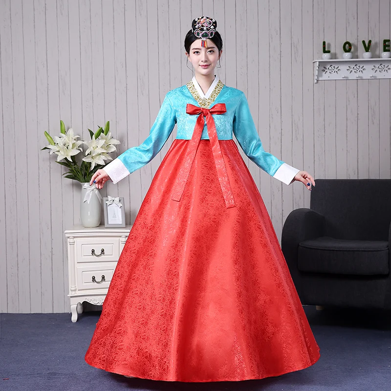 Элегантная женская обувь; Большие размеры 33–41 Korea hanbok китайское традиционное платье Женский Национальный в Корейском стиле Танцевальный костюм для выступлений - Цвет: color7