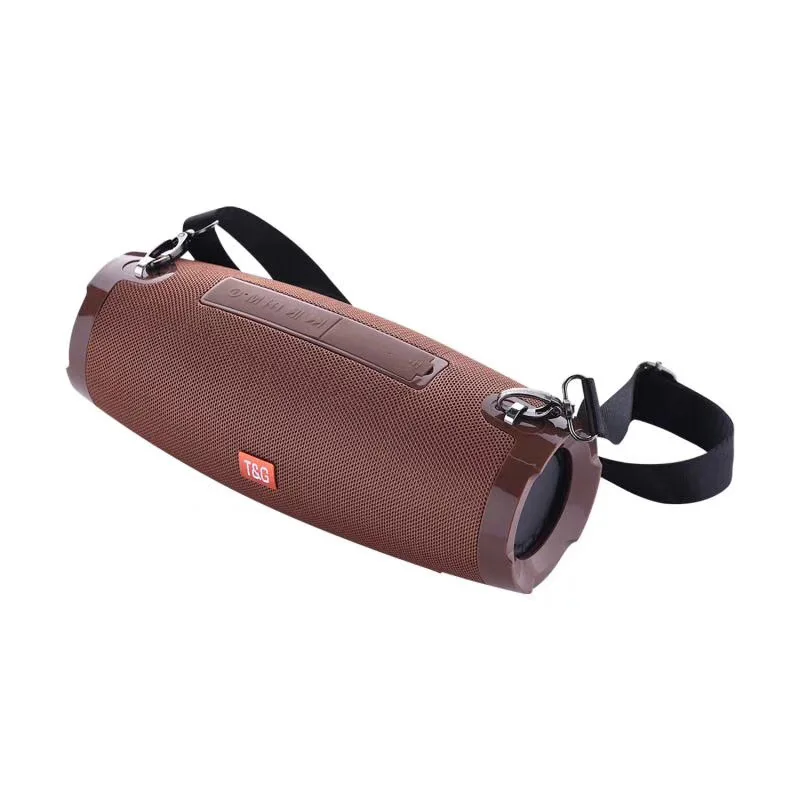 TG504 brown Портативный динамик 20 Вт беспроводной Bluetooth водонепроницаемый динамик поддержка FM радио TF карта Открытый ремешок с сабвуфером Колонка динамик - Цвет: TG504 brown