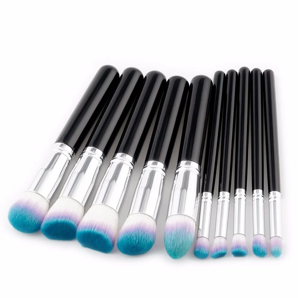 10 шт. розовая Золотая кисть для пудры набор кистей макияжа основа тени век