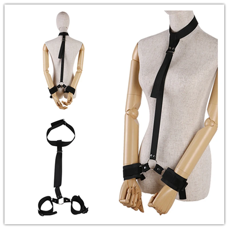 БДСМ шеи и запястья связывание сдержанность ручные манжеты соединяются с