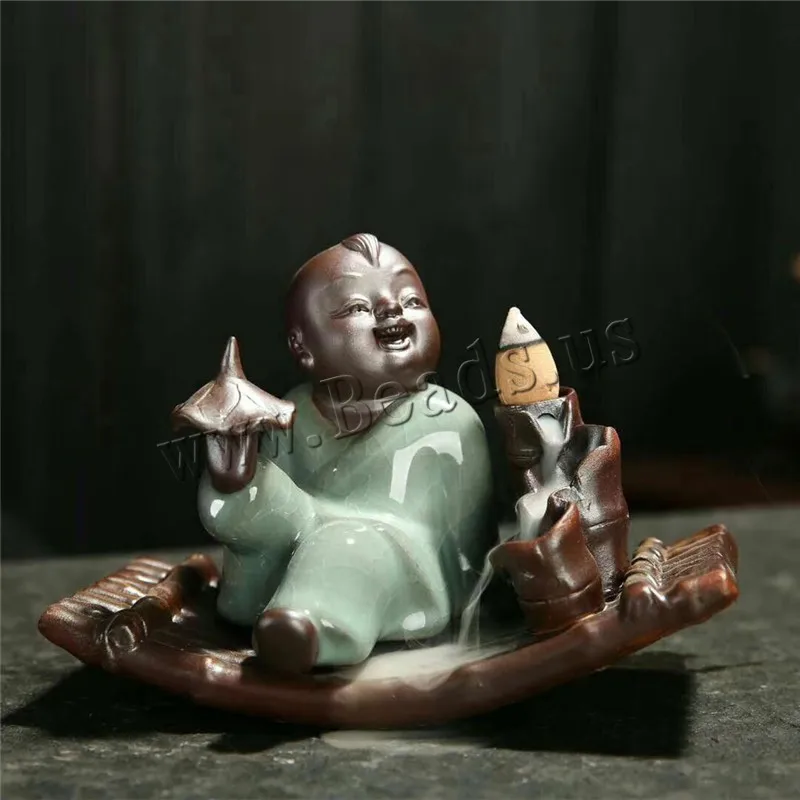 The Little Monk Backflow Incense Burner Smoke Waterfall Sticks Holder Bakhoor Home Decor Meditation Zen Censer | Дом и сад