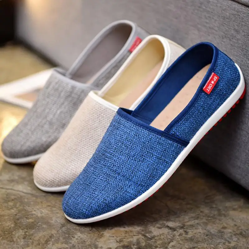 2019 Hot Sale Men Casual Shoes Summer White Canvas Espadrilles Soft Driving Slip On Mens Flats | Обувь