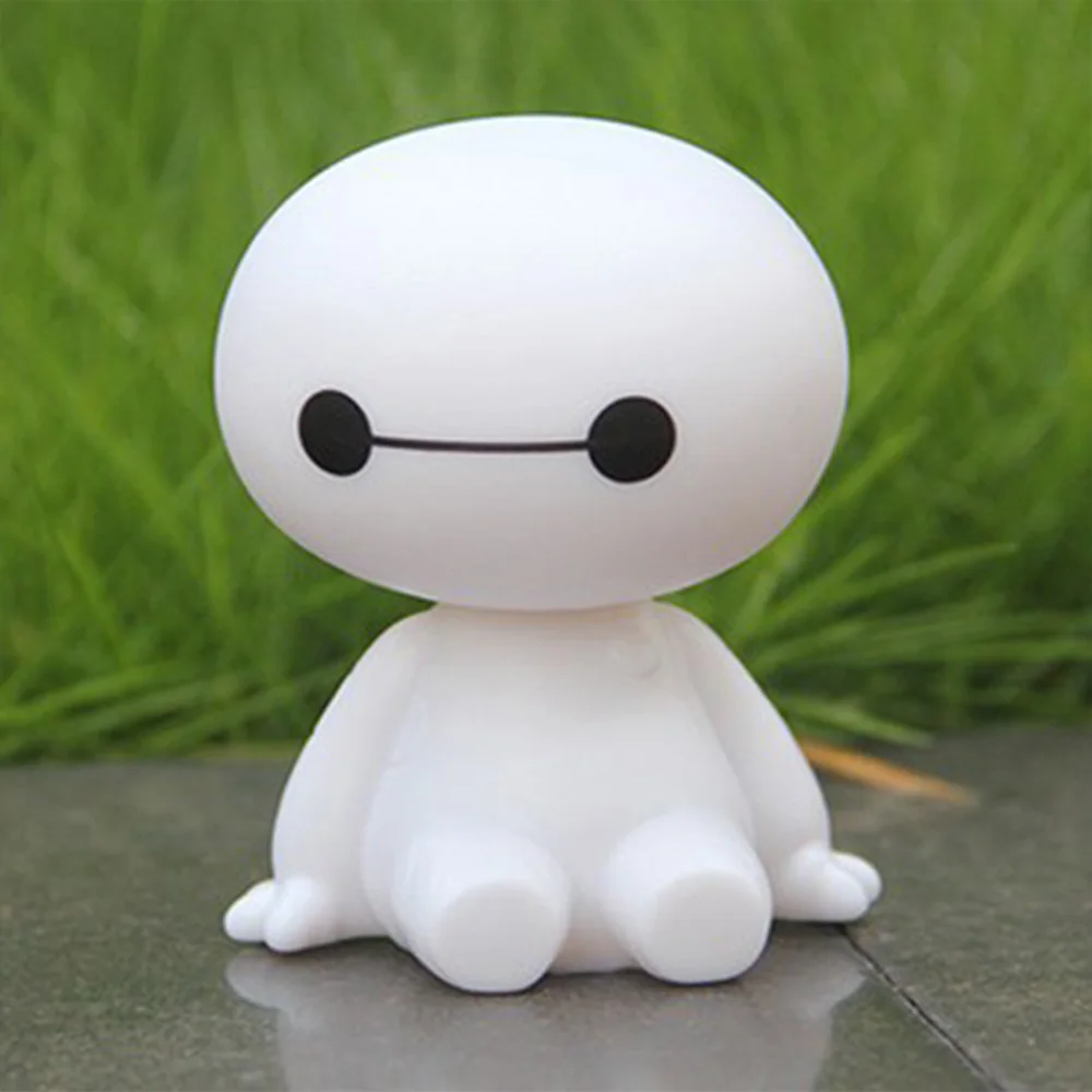 Автомобильный Стайлинг, пластиковый робот Baymax, качающаяся голова, фигурка автомобиля, украшения для салона автомобиля, большой герой, кукла, игрушки для интерьера