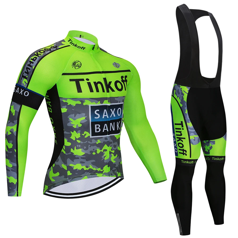 9D силикон! Комплект одежды для велоспорта tinkoff с длинным рукавом Джерси штаны