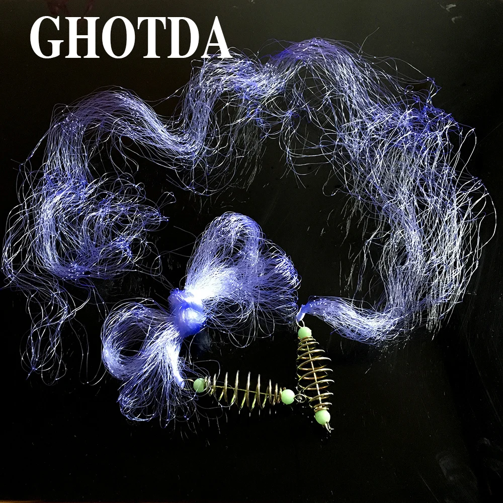 Рыболовная сеть GHOTDA с медной пружиной мелкая сетка светящиеся бусины рыболовные