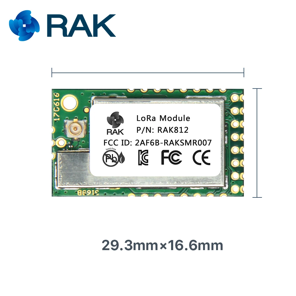 RAK812 низкая Мощность LoRaWAN модуль Комплексная TCXO Uart Беспроводной сетевой 433/470 мГц