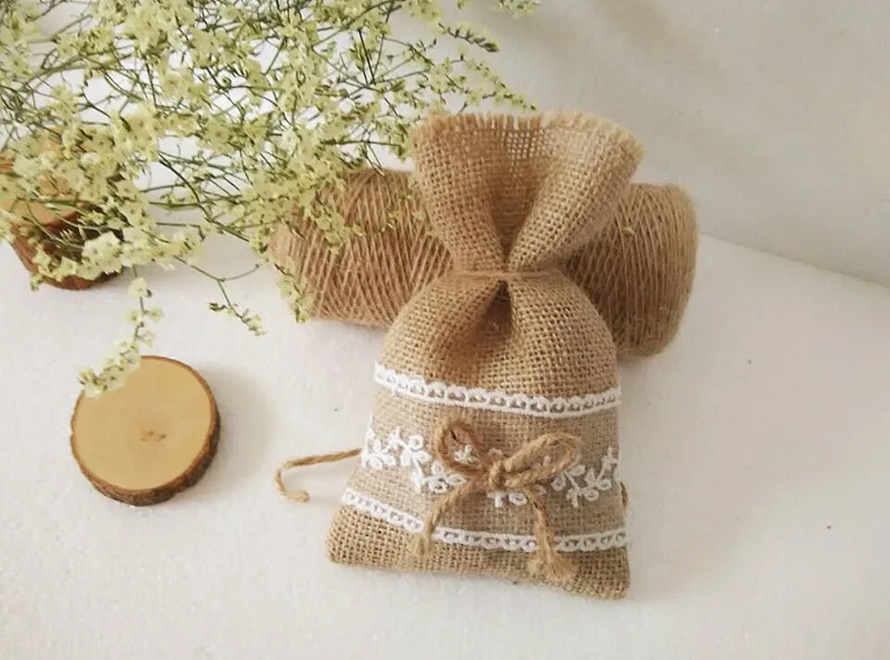 style 9 10 шт./упак. Рождественский узор праздничный свадебный сувенир Hessian Burlap джутовые подарочные мешочки Drawstring Pouch - Цвет: style 9
