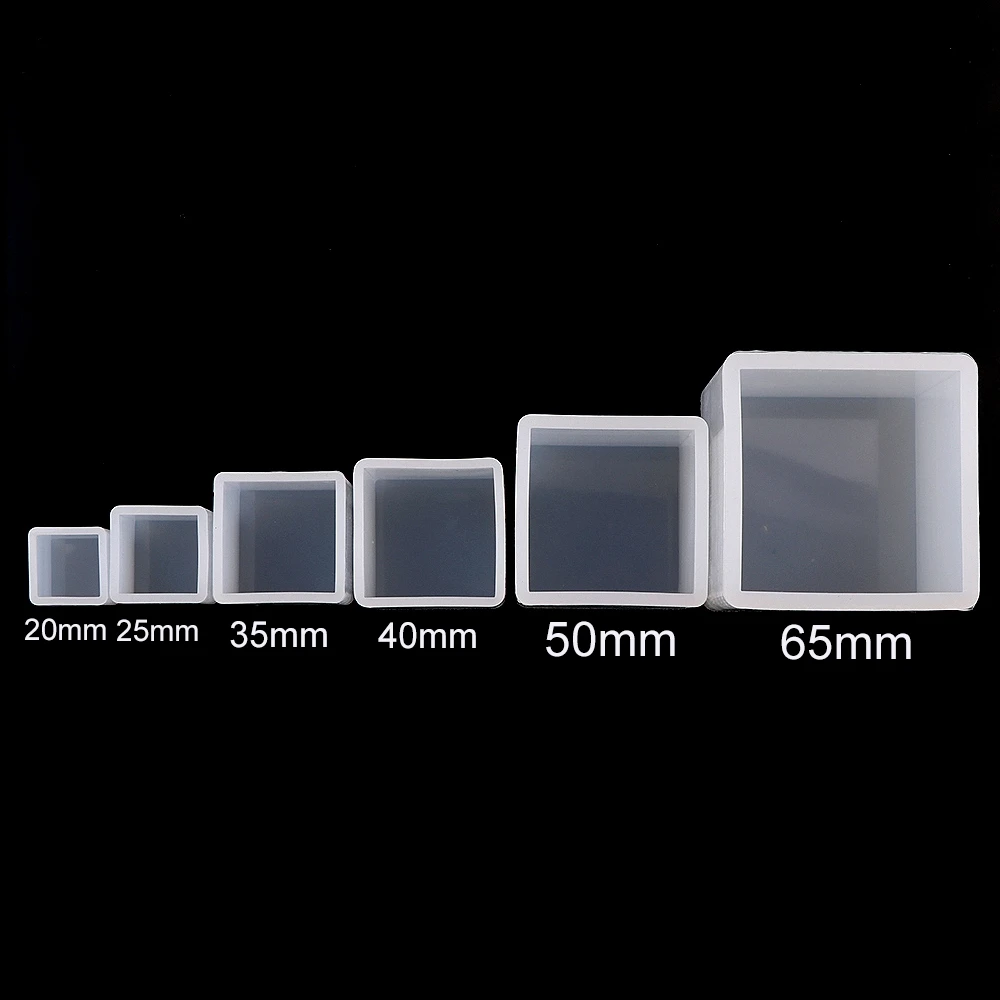 1PC A+ Quality 6 Size 20/25/35/40/50mm Mould Transparent Silicone Square Mold Epoxy Resin Molds For DIY Jewelry Making Tools | Украшения и