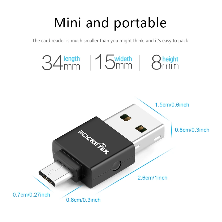 Rocketek устройство для чтения карт micro usb 2 0 с поддержкой otg|card reader 2.0|sd card usbcard |
