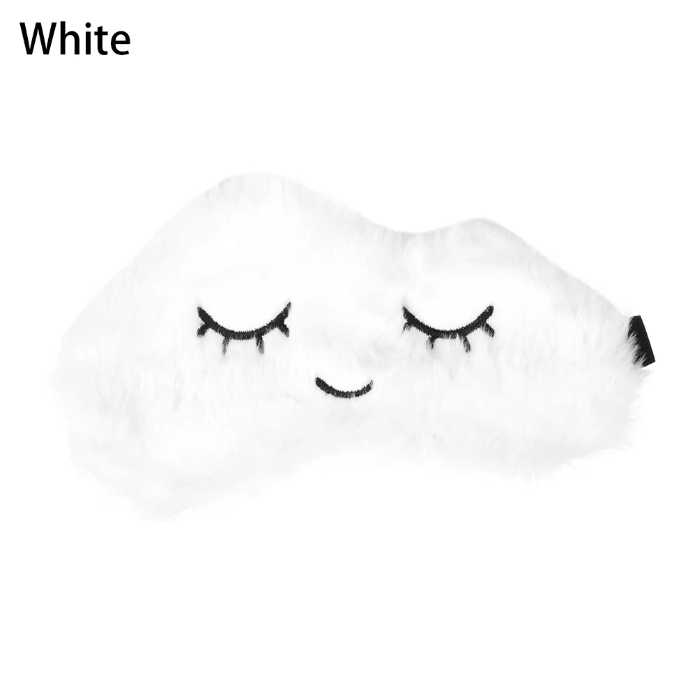 white 1 шт., супер мягкие плюшевые Мультяшные облачные маски для глаз с завязанными глазами, милые ресницы для сна, тени для глаз, патчи для сна, патчи для глаз, инструменты для ухода за глазами - Цвет: white