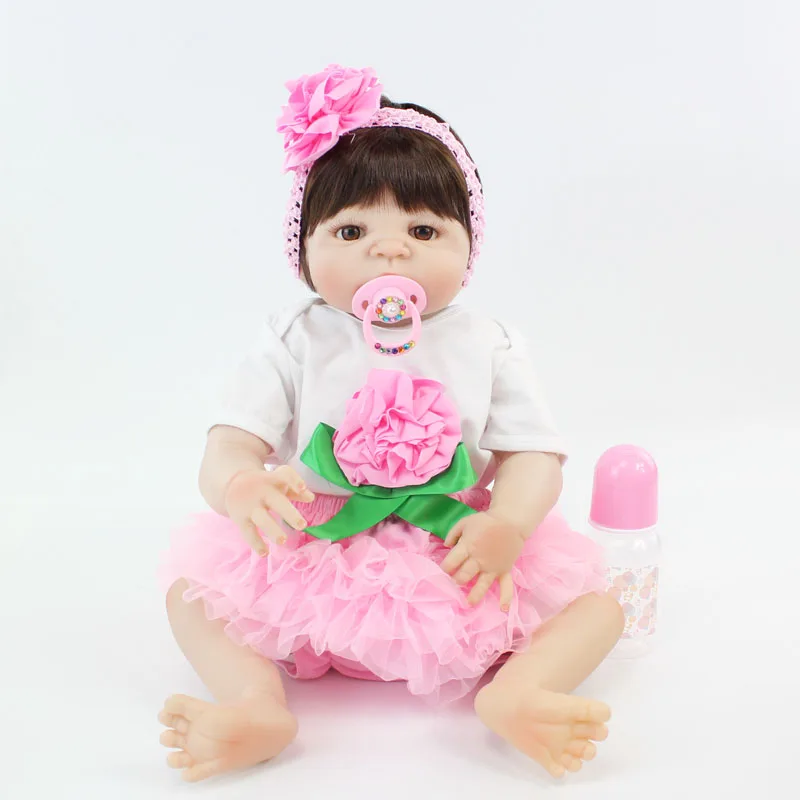 55 см силиконовая кукла Reborn Baby игрушка 22 дюйма Like Alive Bebe виниловая для