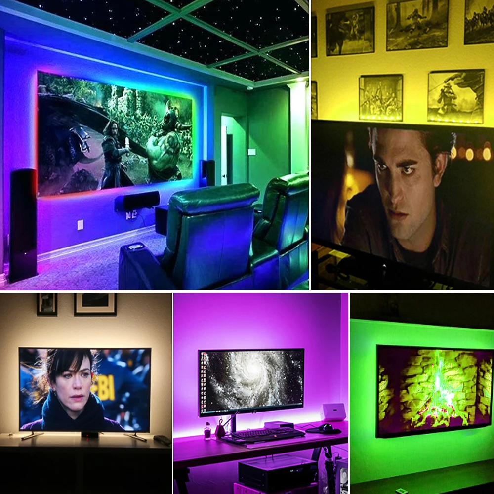 Светодиодная лента 5 в пост. Тока USB Powerd светильник 5050SMD RGB 1 м 2 3 для ТВ лампа фона
