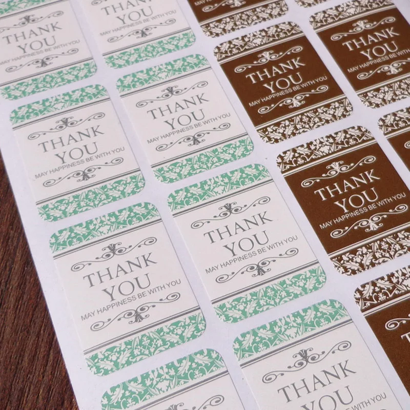 80 шт./лот винтажный цветок благодарим вас клейкая этикетка крафт-печать наклейка