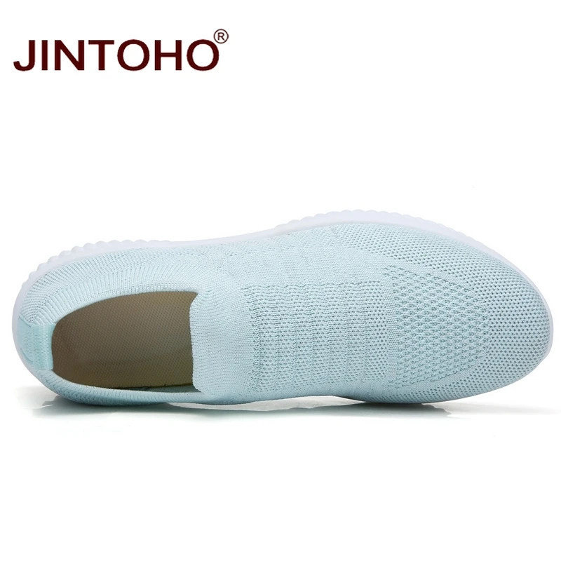 Женские повседневные кроссовки JINTOHO брендовые дышащие Лоферы без застежки на