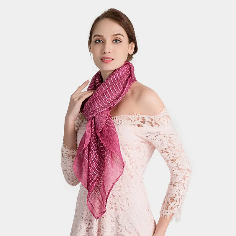 Новый имитирующий шелковый шарф женский весенне-осенний длинный Дикий корейский