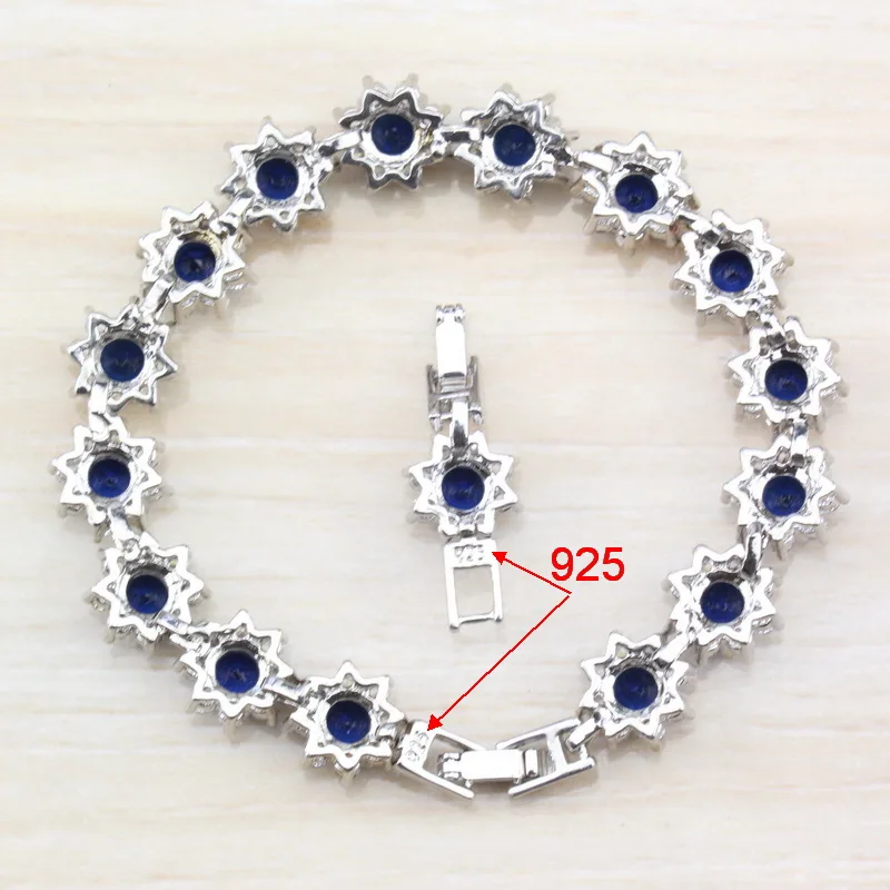Серебряные ювелирные изделия многослойный Стильный Синий Циркон здоровая мода