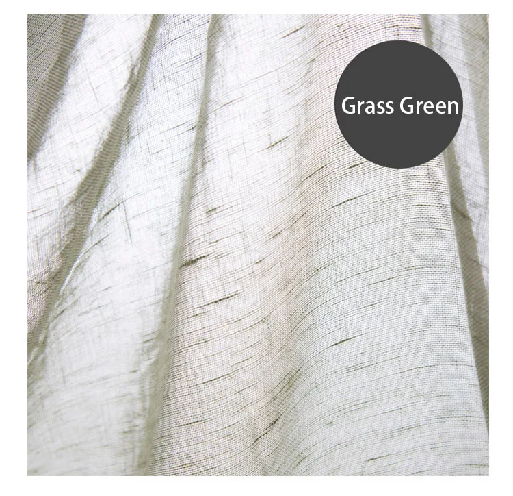 grass green Сплошной цвет льняные окна экран Tull для Livning спальни занавес высокой интенсивности украшения дома - Цвет: grass green