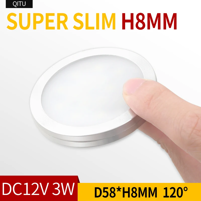 4PCS Ultra-thin mini LED spotlight DC12V jewelry display exposed wine cabinet 3W small downlight indoor ceiling free punching - купить по