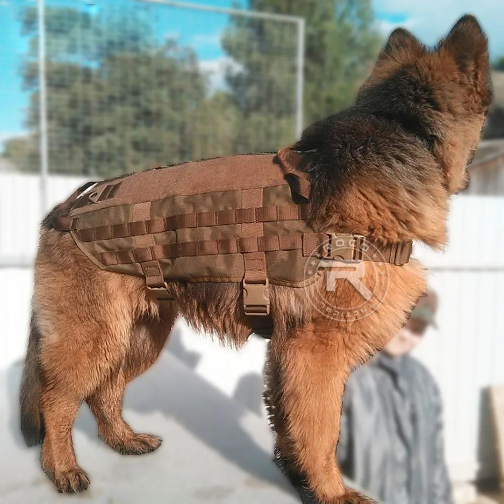 Армейская тактическая тренировочная жилетка для собак с моллом военный несущий