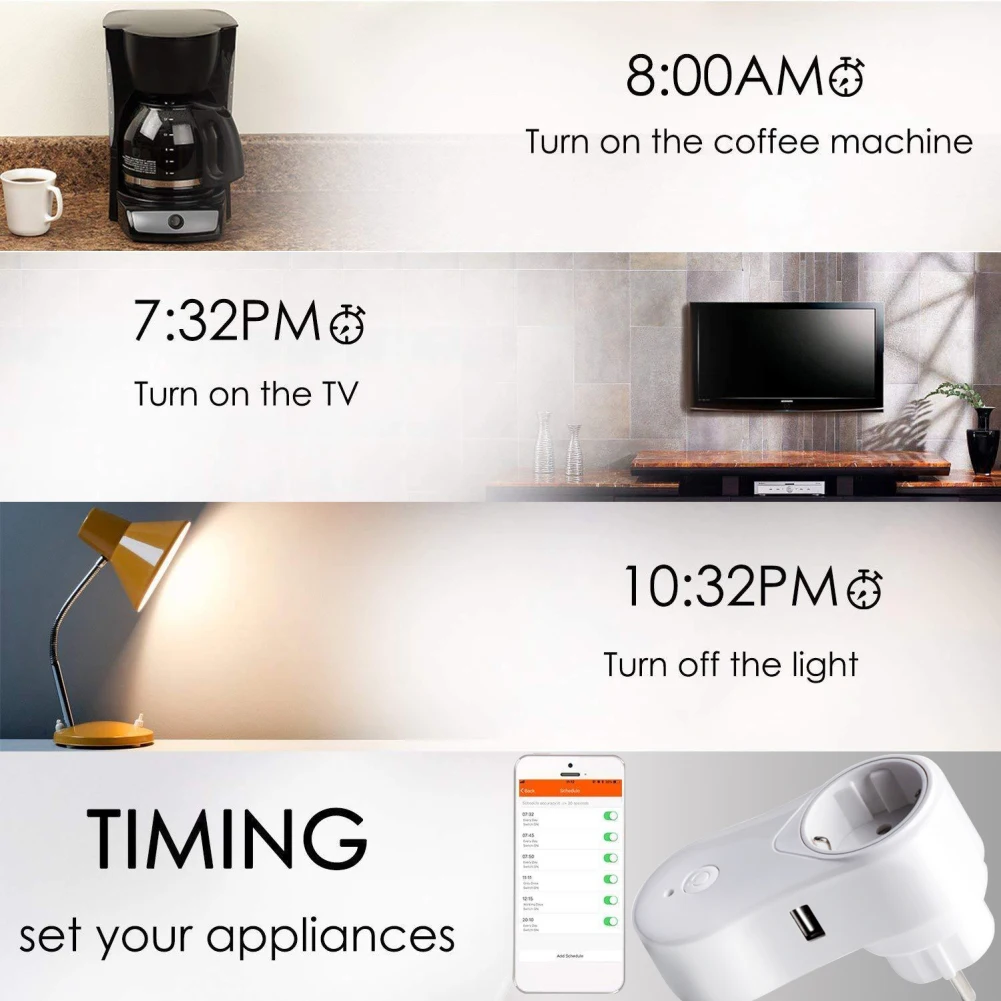 Smart Plug Wi-Fi приложение дистанционное управление мощность 10A переключатель с Alexa Google домашний помощник Аудио Беспроводное управление умная розетка