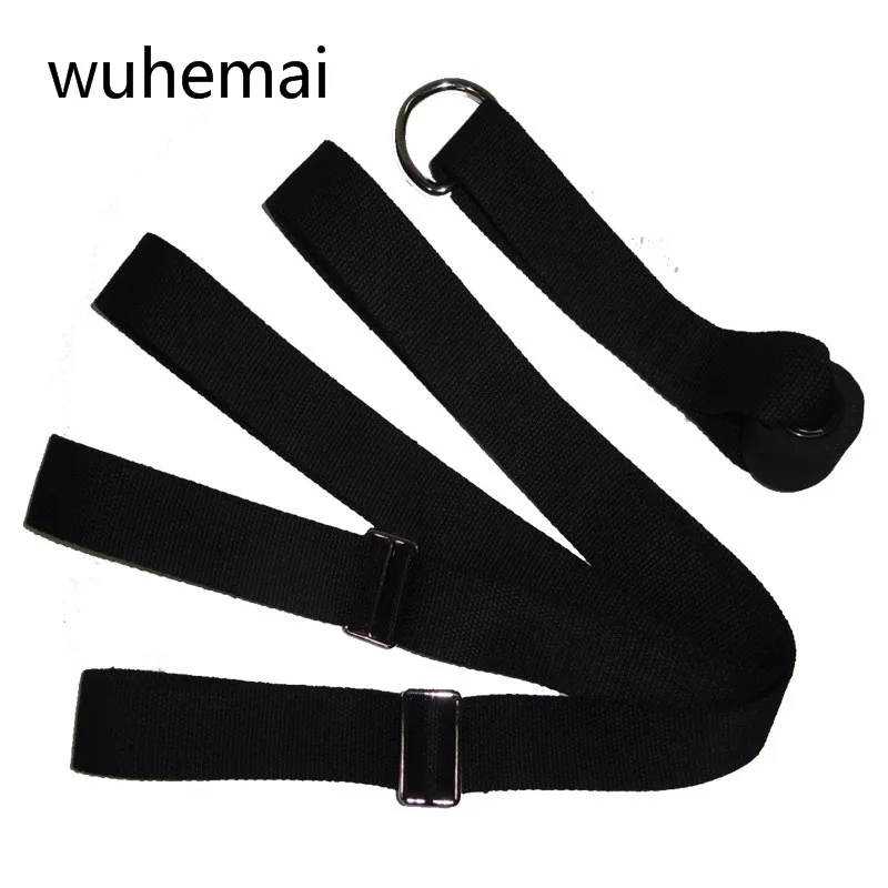 Черный Wuhemai, регулируемая дверная верхняя ножка, новинка, для йоги, Натяжная лента, эластичный пояс с хлопковым многофункциональным ремнем для йоги - Цвет: Черный