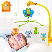 4 in 1musical crib mobile bed bell kawaii animal baby rattle rotating bracket toys giraffe holder wind up music box gift