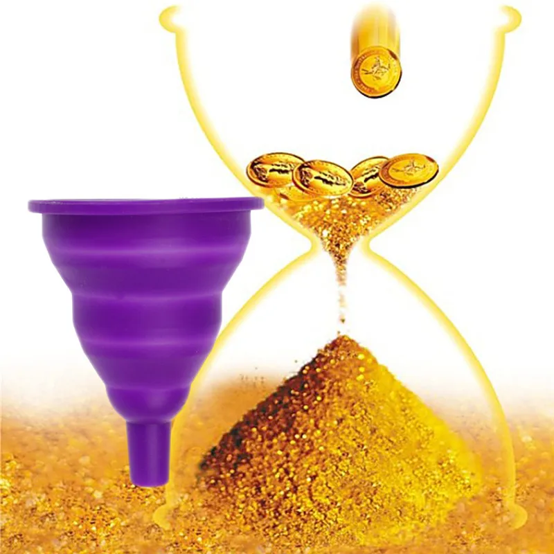 Новое поступление! 1 шт. Мини пищевой силиконовый гель Складная стильная Воронка