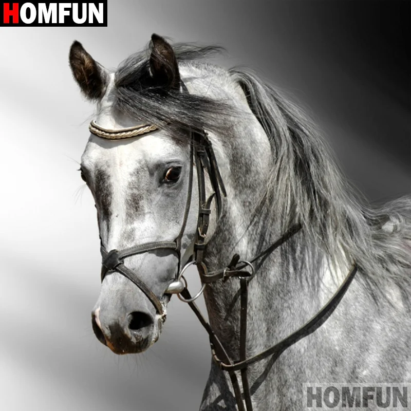 Homfun полная квадратная/круглая дрель 5D DIY алмазная живопись &quotживотное лошадь&quot